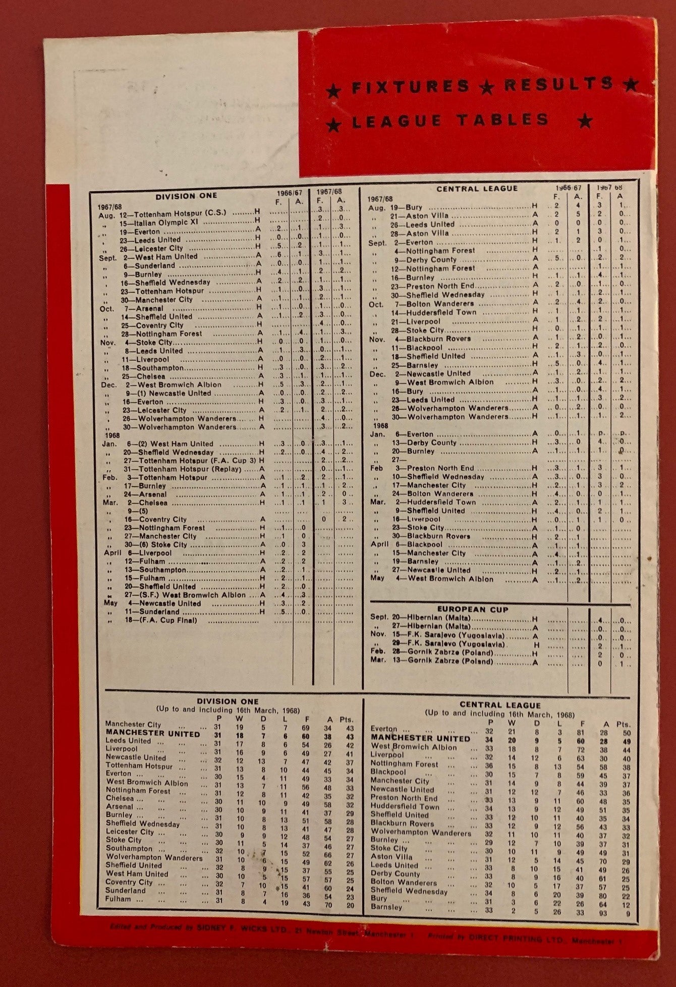 1968-23.3 - MANCHESTER UNITED VS NOTTINGHAM FOREST