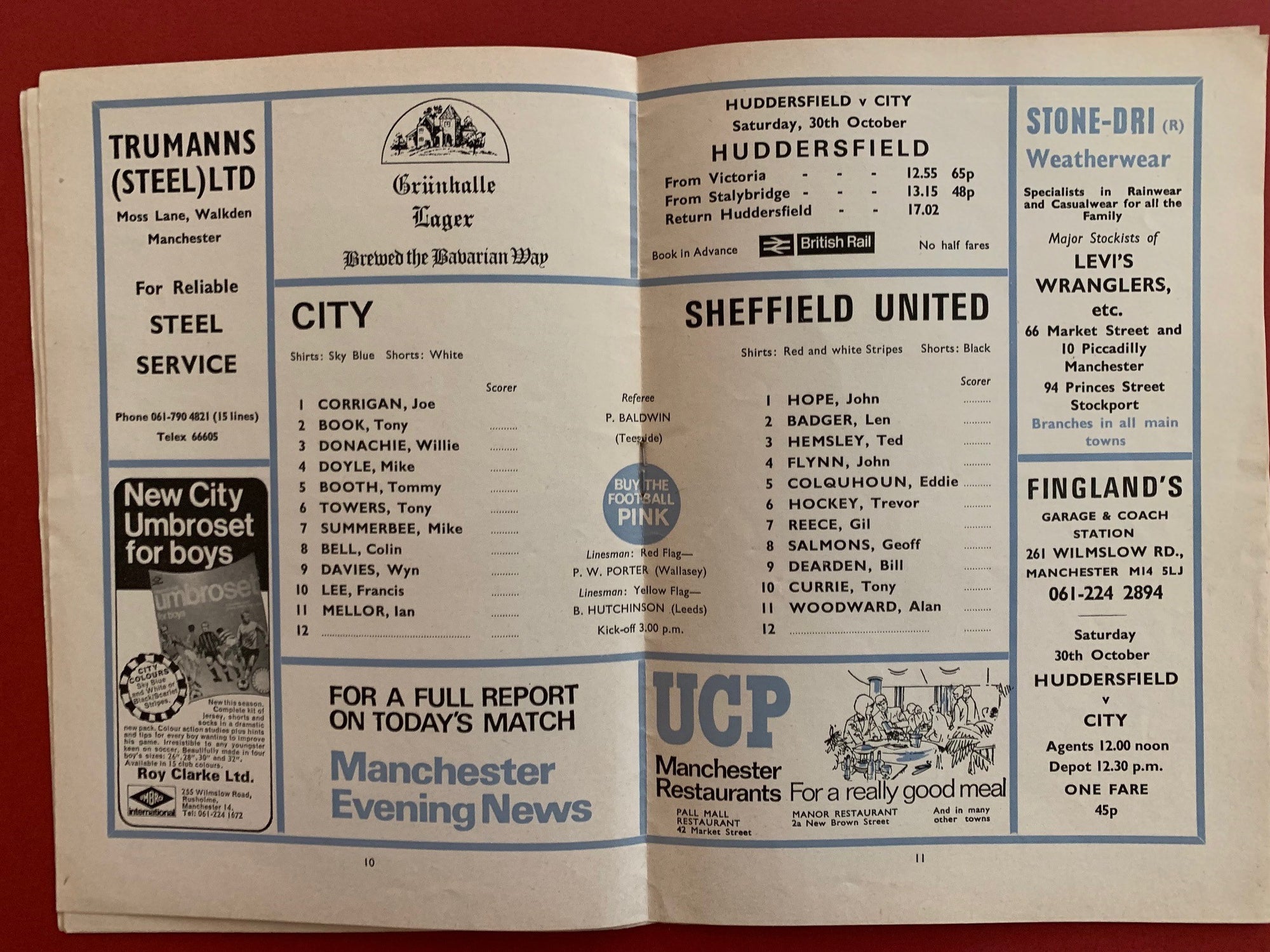 1971-23.10 - MANCHESTER CITY VS SHEFFIELD UNITED