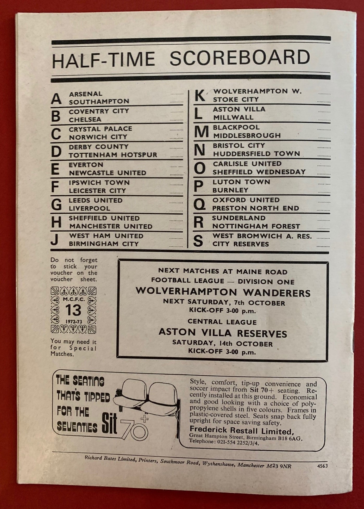 1972-30.09  - MANCHESTER CITY VS WEST BROMWICH ALBION