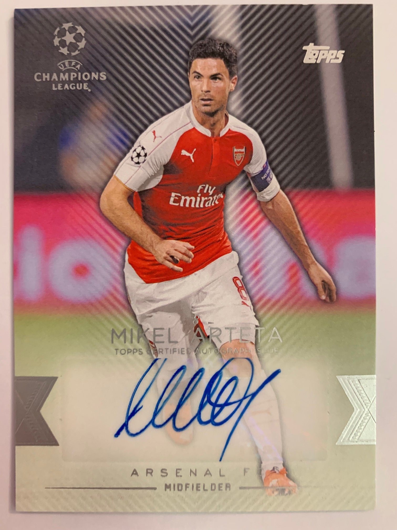 MIKEL ARTETA - ARSENAL - TOPPS 2016 UEFA CHAMPIONS LEAGUE SHOWCASE