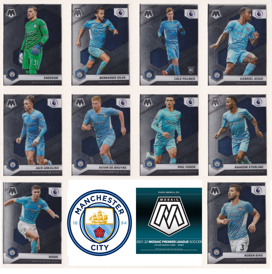 MANCHESTER CITY - PANINI MOSAIC PREMIER LEAGUE 2021/22 - KOMPLETT LAGSETT