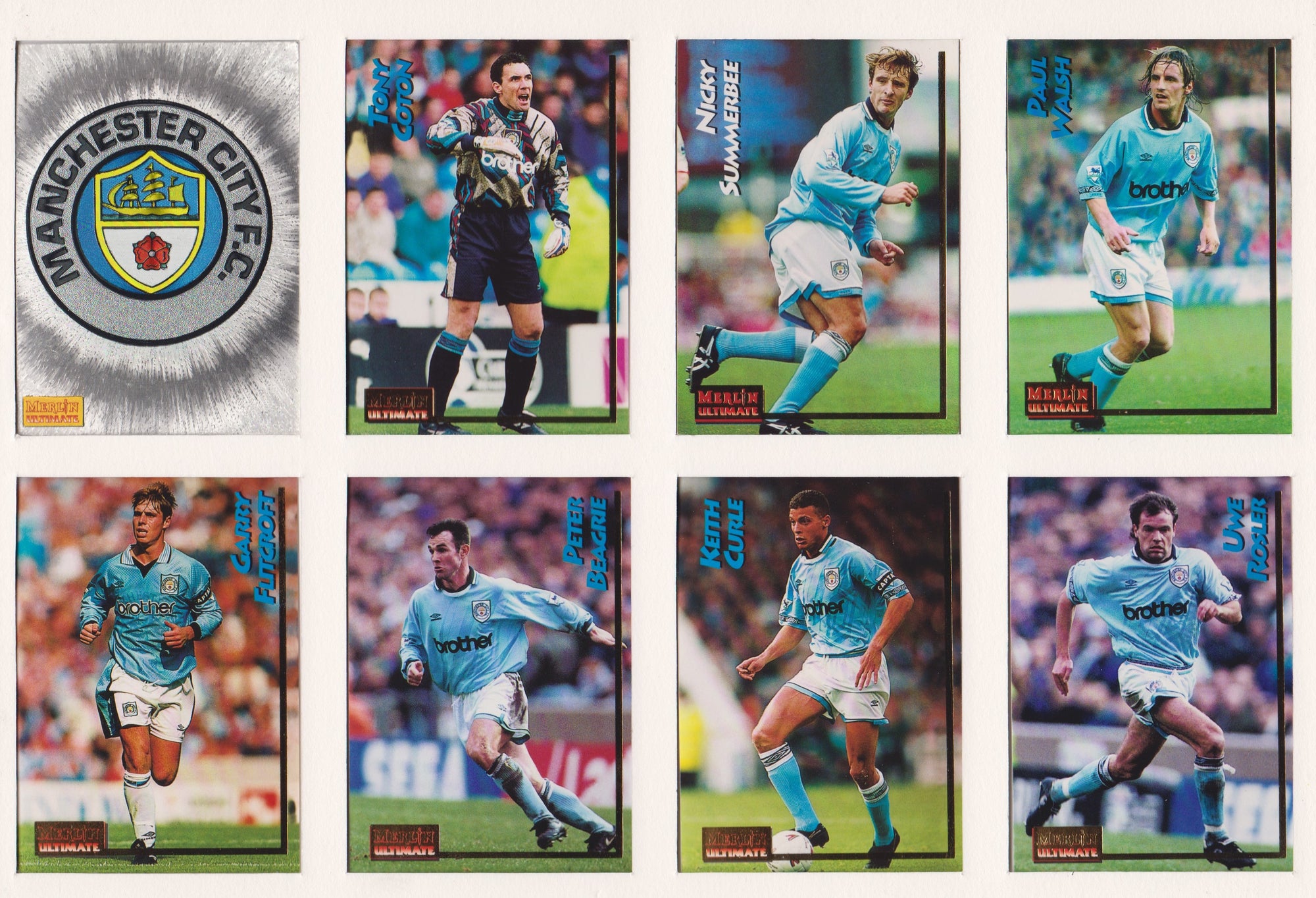 000. MANCHESTER CITY - KOMPLETT SETT MERLIN`S ULTIMATE 1995/96
