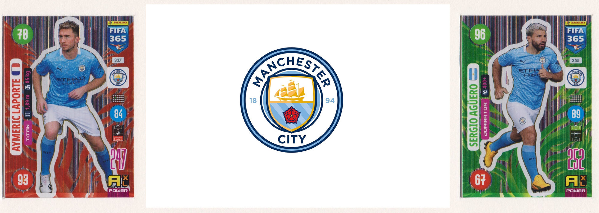 000. MANCHESTER CITY KOMPLETT SETT MED PANINI FIFA 365 2021