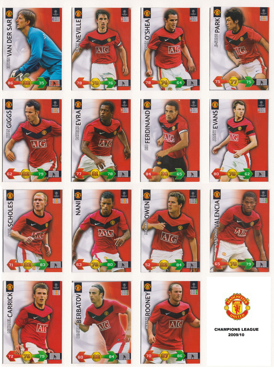 000. MANCHESTER UNITED KOMPLETT SETT "TEAM MATES" - CHAMPIONS LEAGUE 2009/10