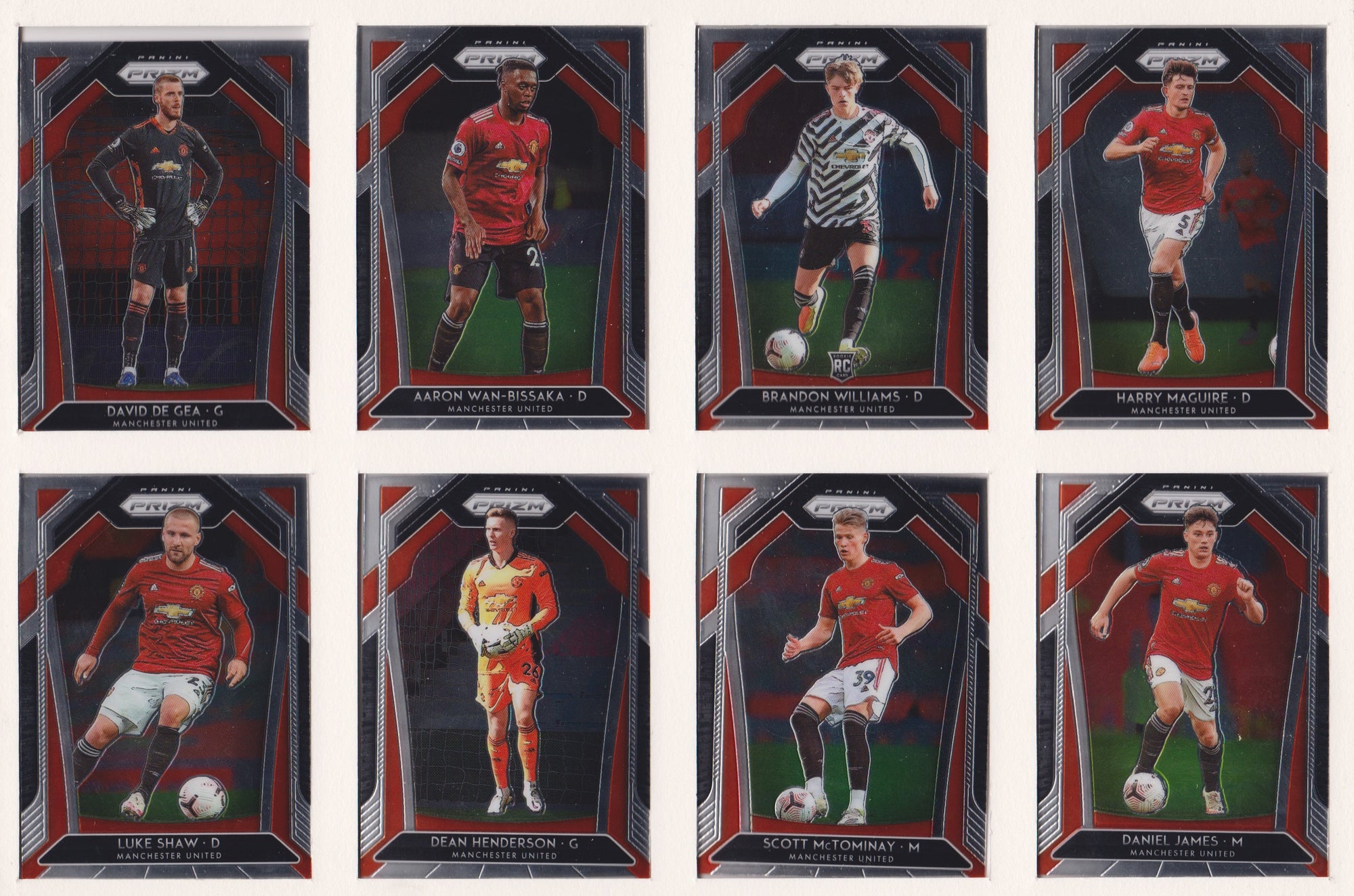 000. MANCHESTER UNITED - KOMPLETT SETT MED PANINI PRIZM PREMIER LEAGUE 2020/21