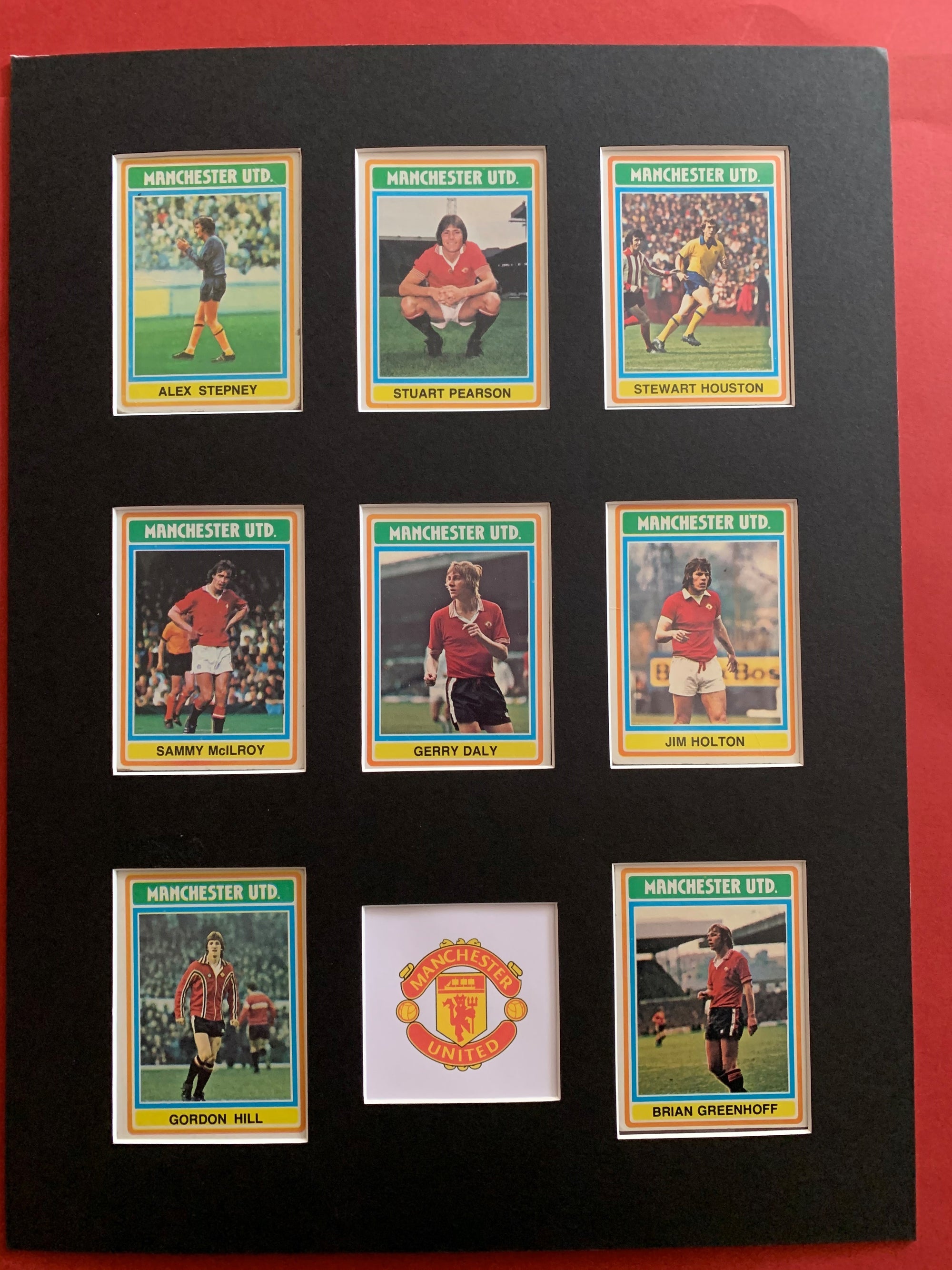 MANCHESTER UNITED FOTBALLKORTMONTASJE FRA 1976/77