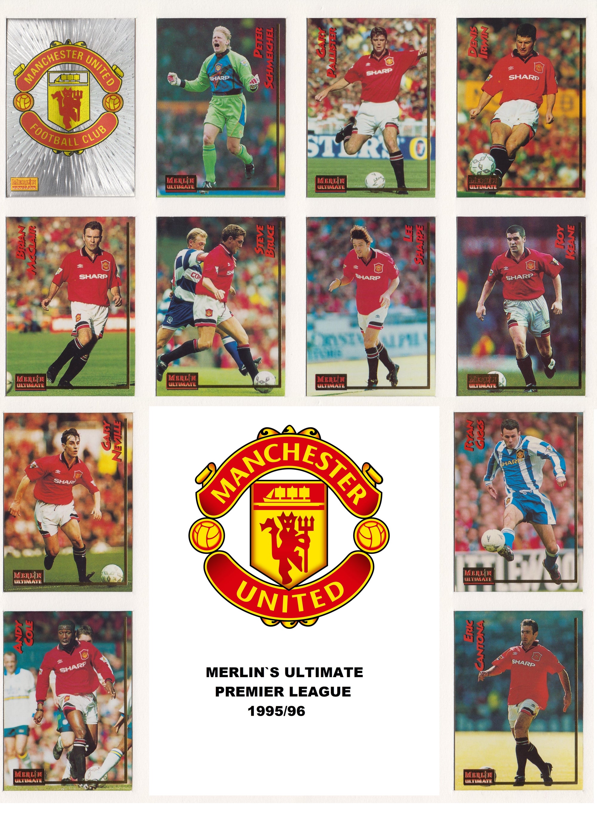 000. MANCHESTER UNITED - KOMPLETT SETT MERLIN`S ULTIMATE 1995/96