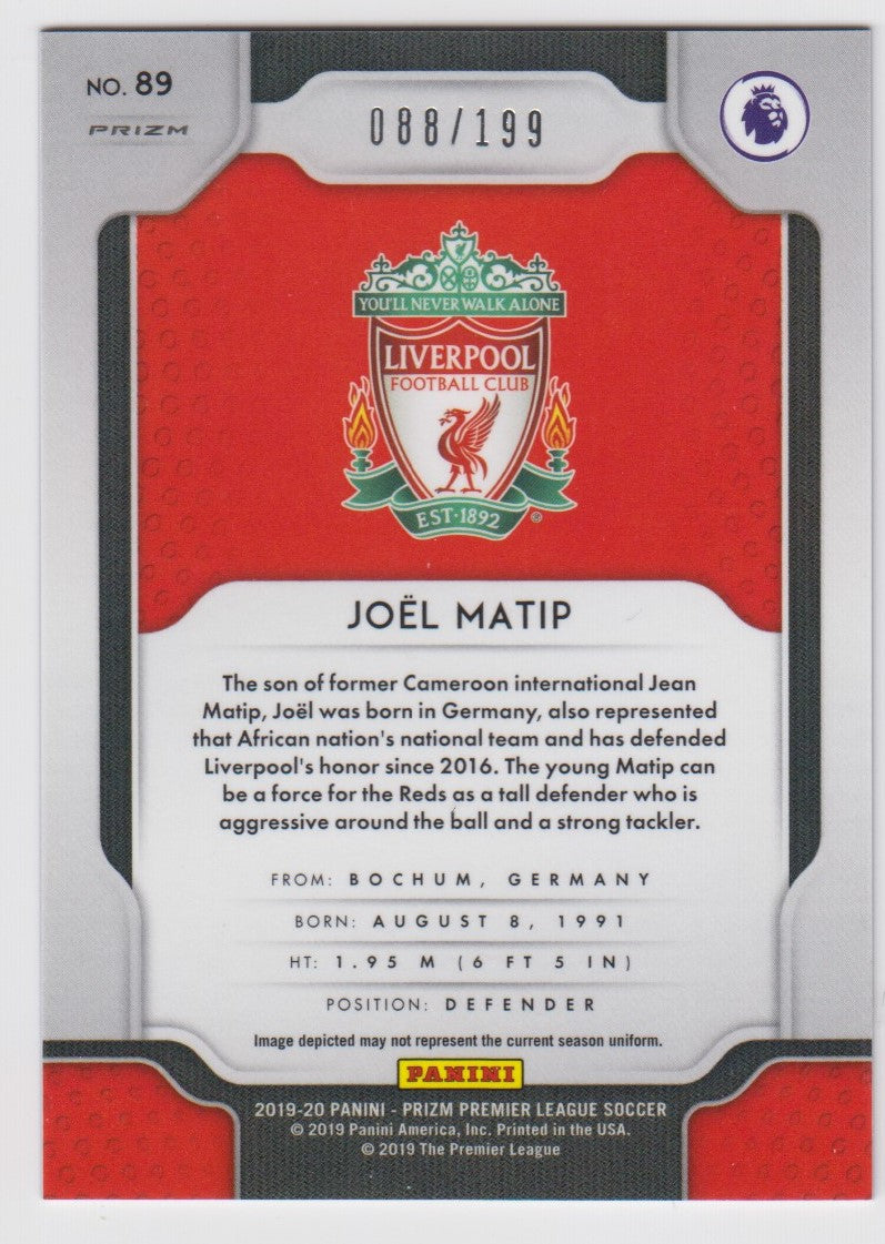 #199-BLUE. 089. JOEL MATIP - LIVERPOOL - CARD 88 OF 199