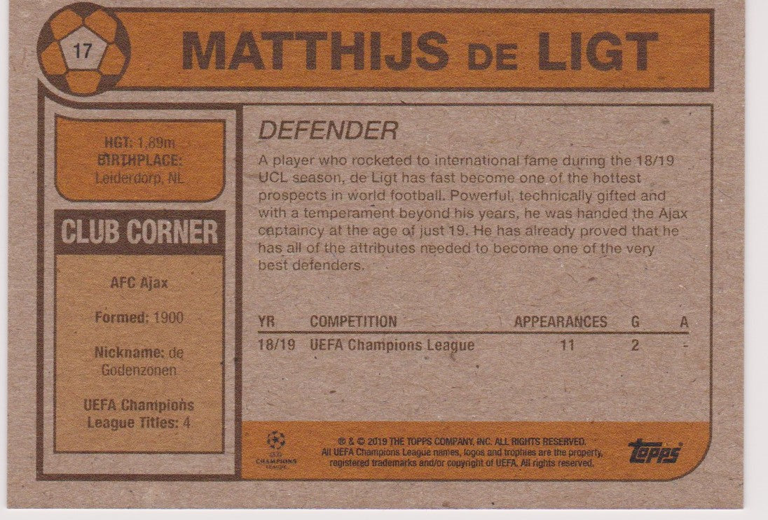 017 . MATTHIJS DE LIGT - AFC AJAX - PR.467