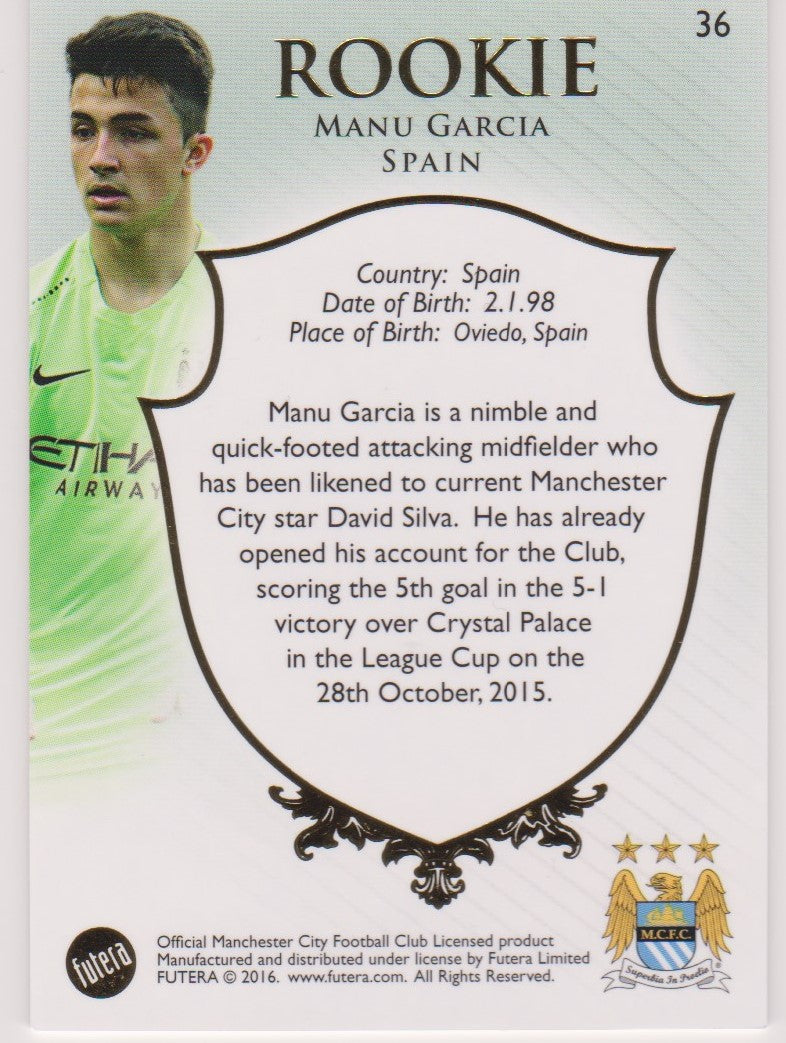 036. MANU GARCIA - ROOKIE - MANCHESTER CITY