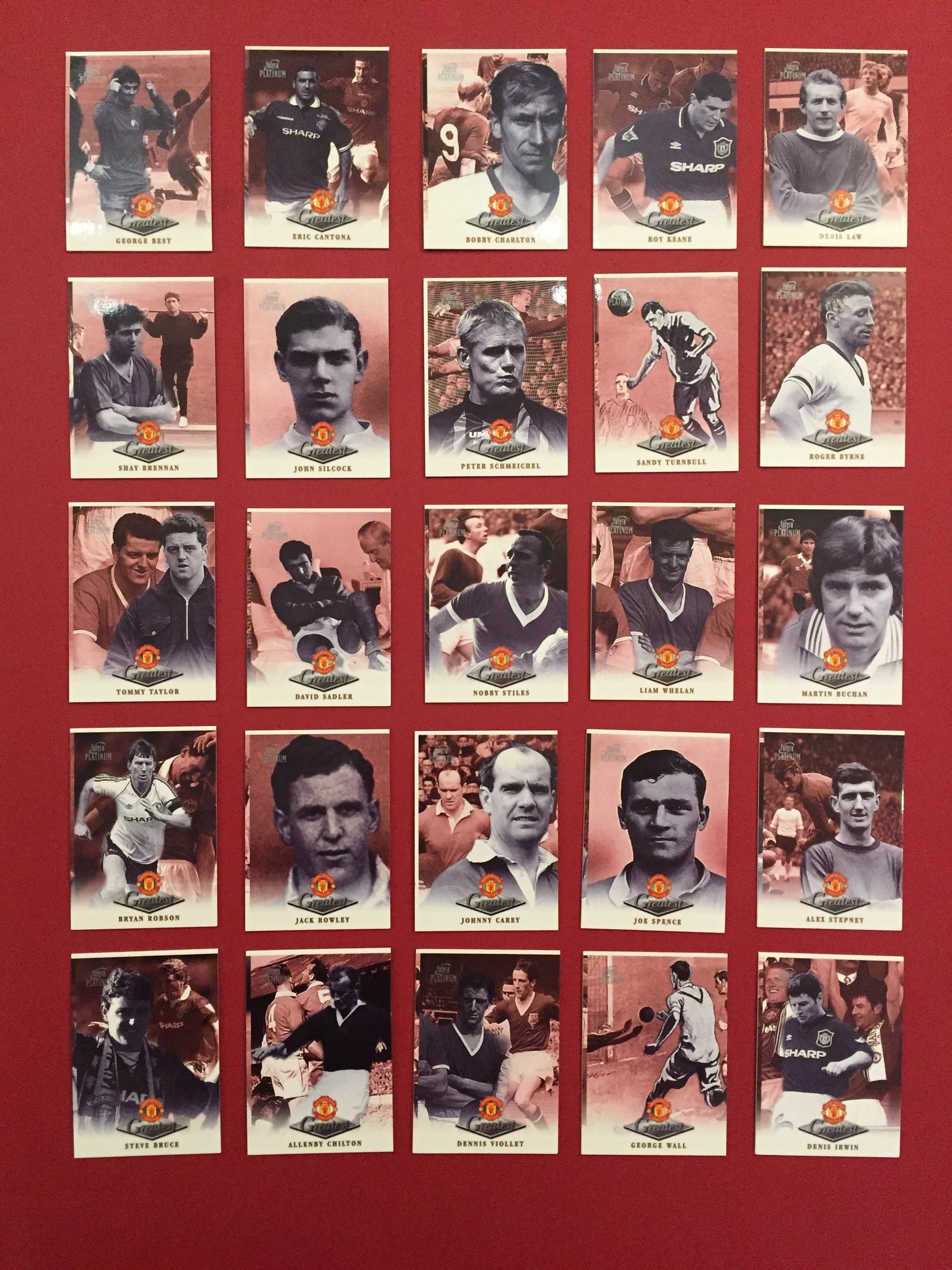 MANCHESTER UNITED - FUTERA PLATINUM "THE GREATEST" - 1999 - KOMPLETT SETT - MISCUT
