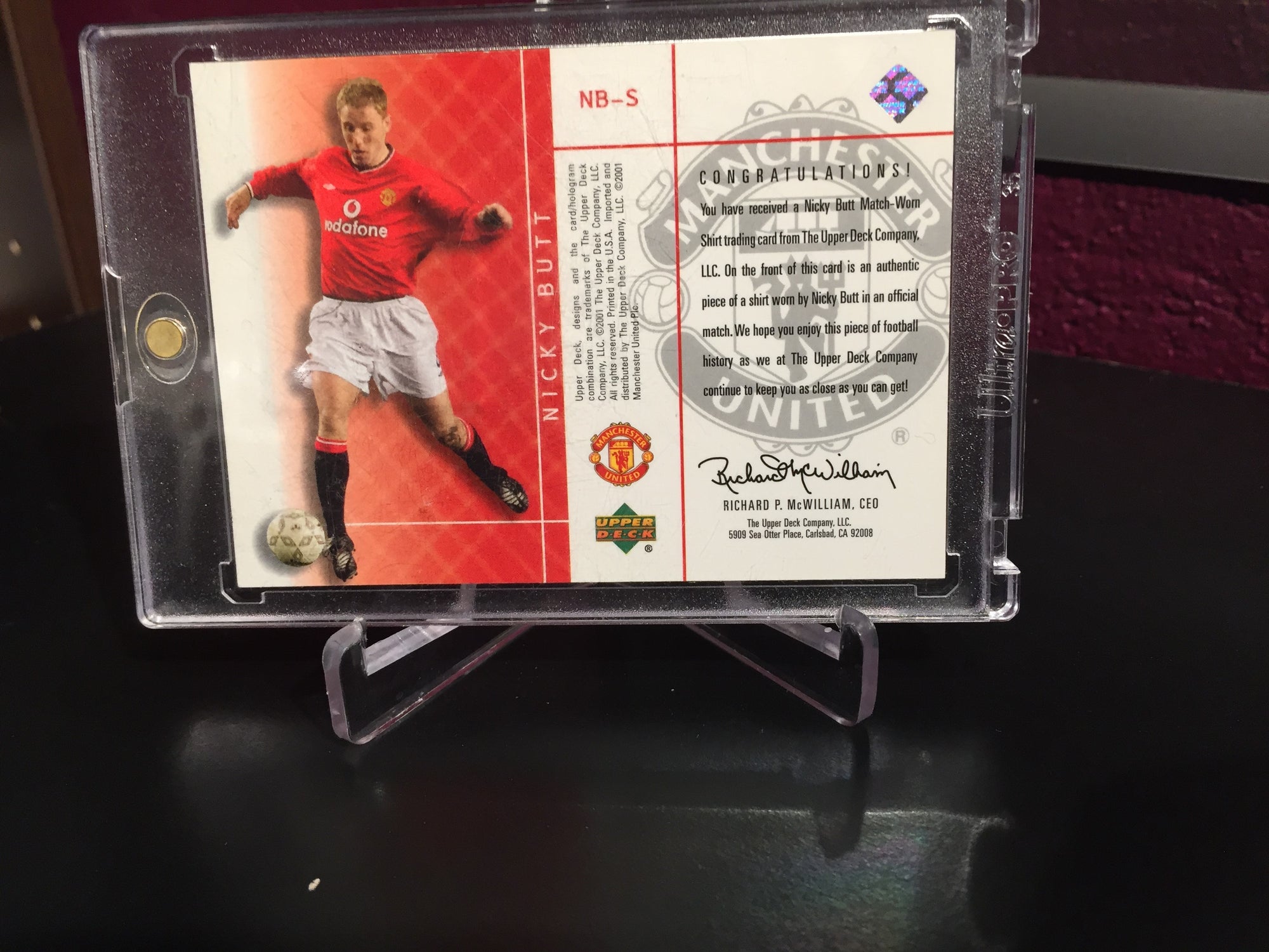 NICKY BUTT - MATCH-WORN SHIRT - UPPER DECK FOTBALLKORT