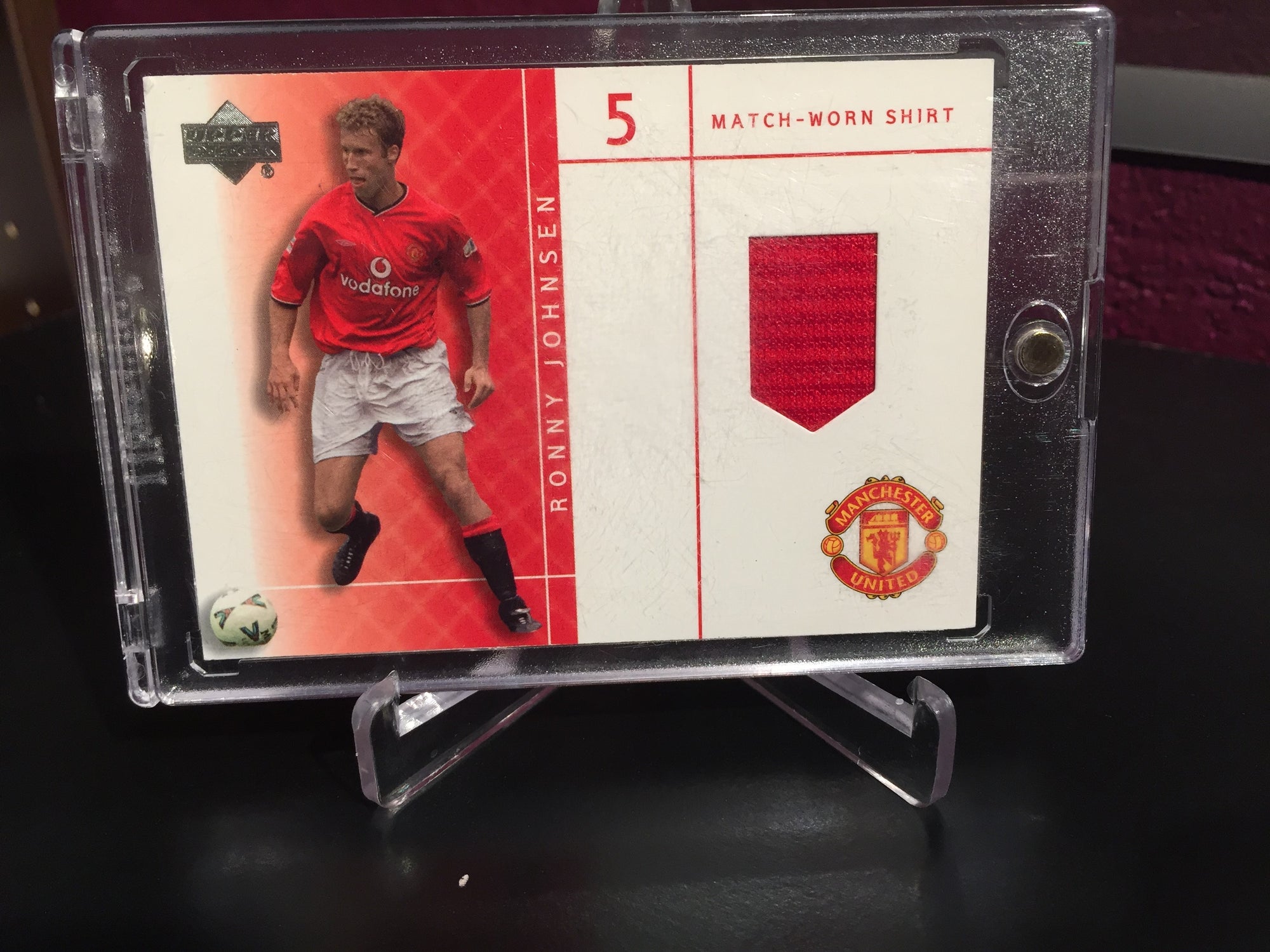 RONNY JOHNSEN - MATCH-WORN SHIRT - UPPER DECK FOTBALLKORT