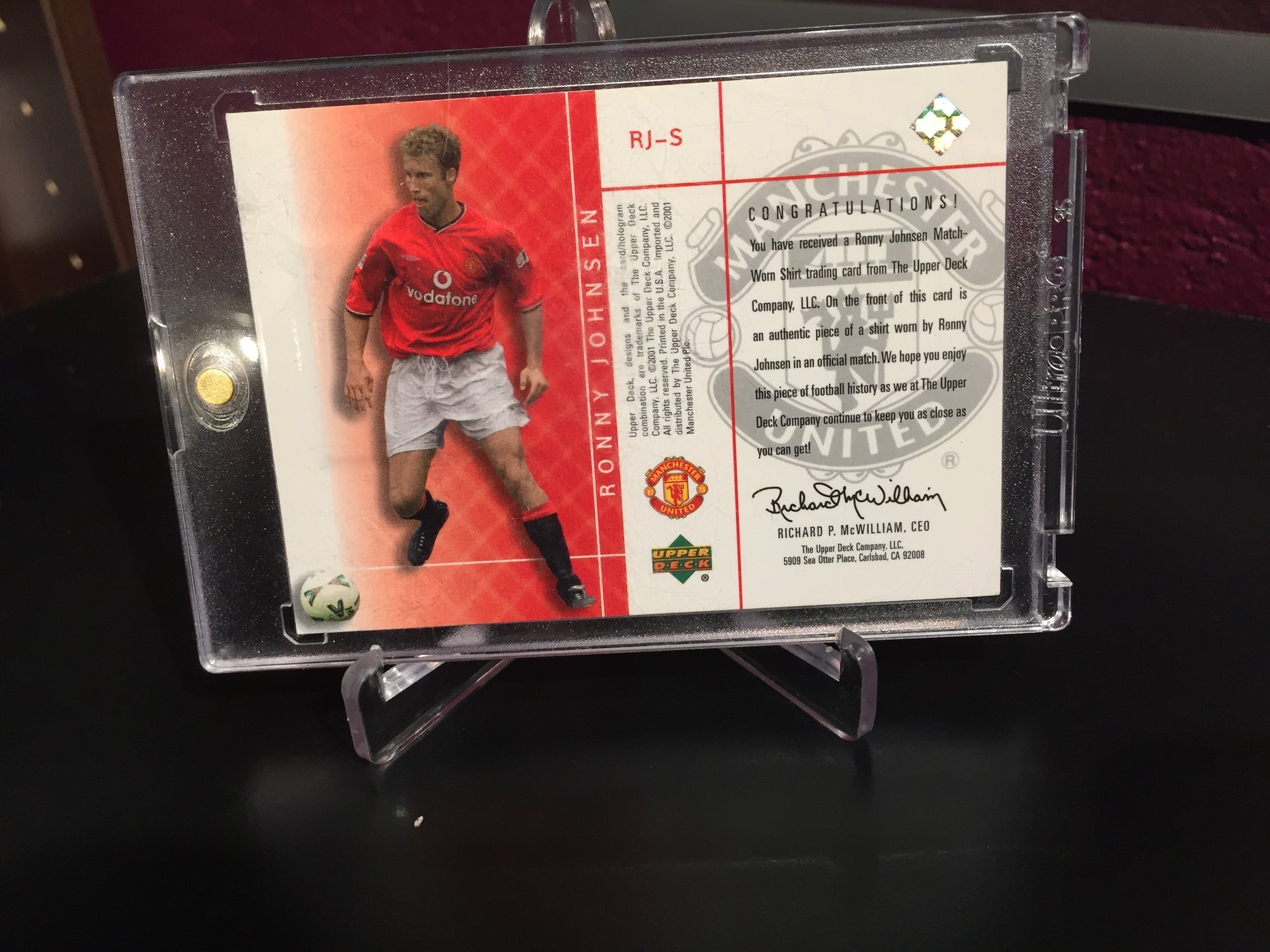 RONNY JOHNSEN - MATCH-WORN SHIRT - UPPER DECK FOTBALLKORT