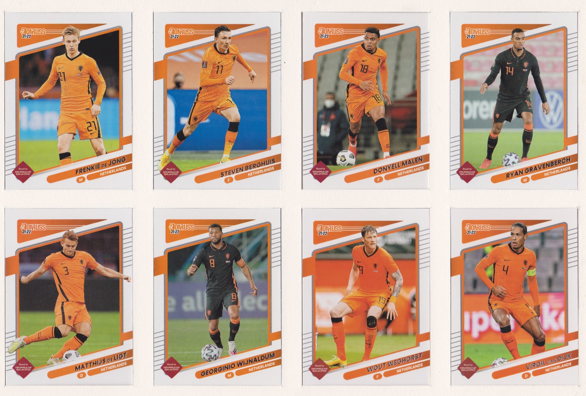 NETHERLANDS- COMPLETE TEAMSET - DONRUSS ROAD TO QATAR 2022 - BASE