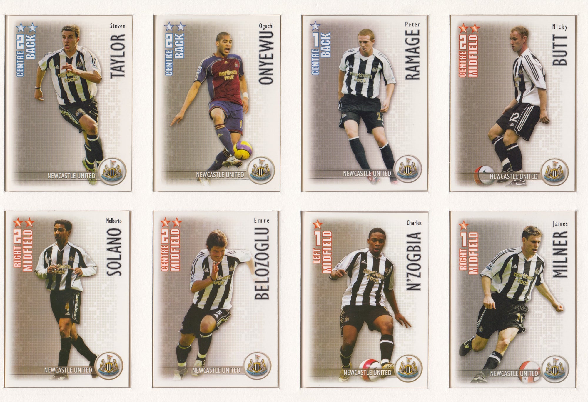 000. NEWCASTLE UNITED - KOMPLETT SETT MED SHOOT OUT PREMIER LEAGUE 2006/07 - INCL UPDATE