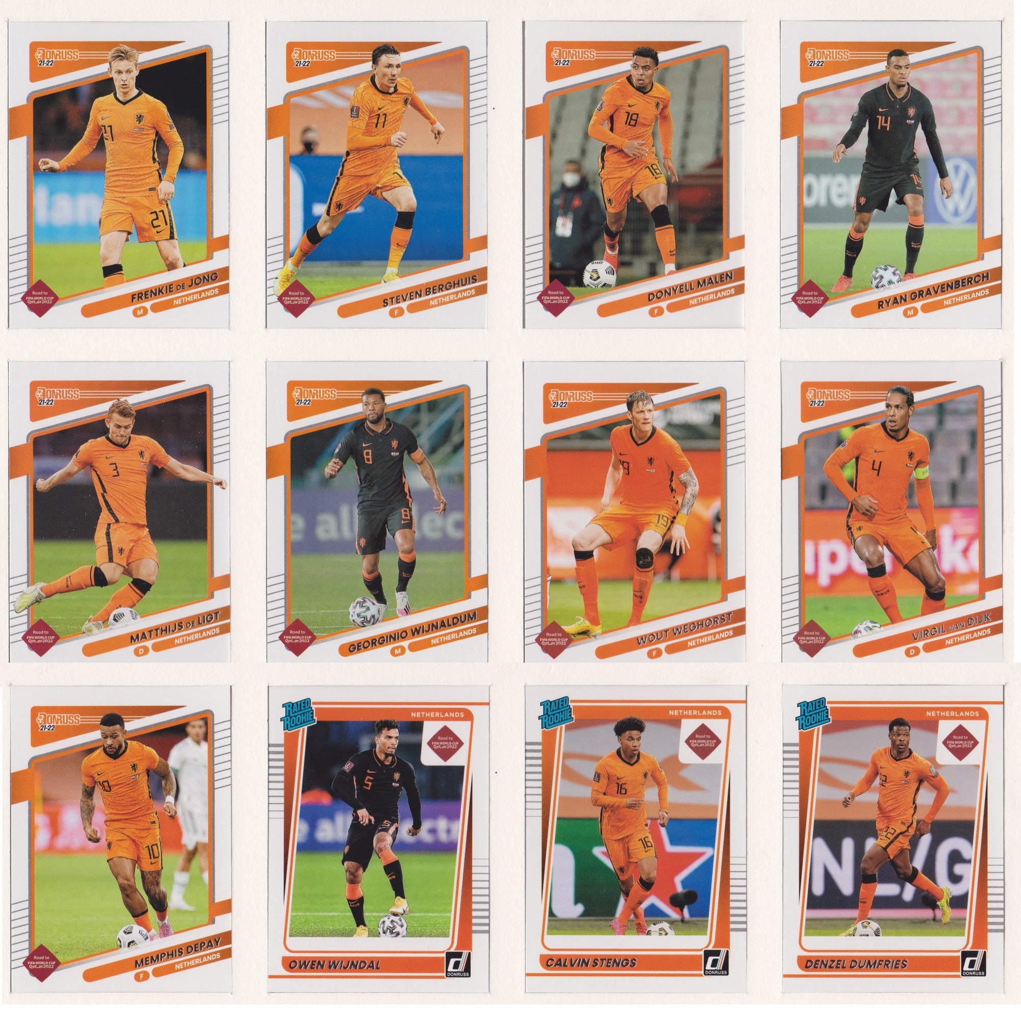 NETHERLANDS- COMPLETE TEAMSET - DONRUSS ROAD TO QATAR 2022 - BASE