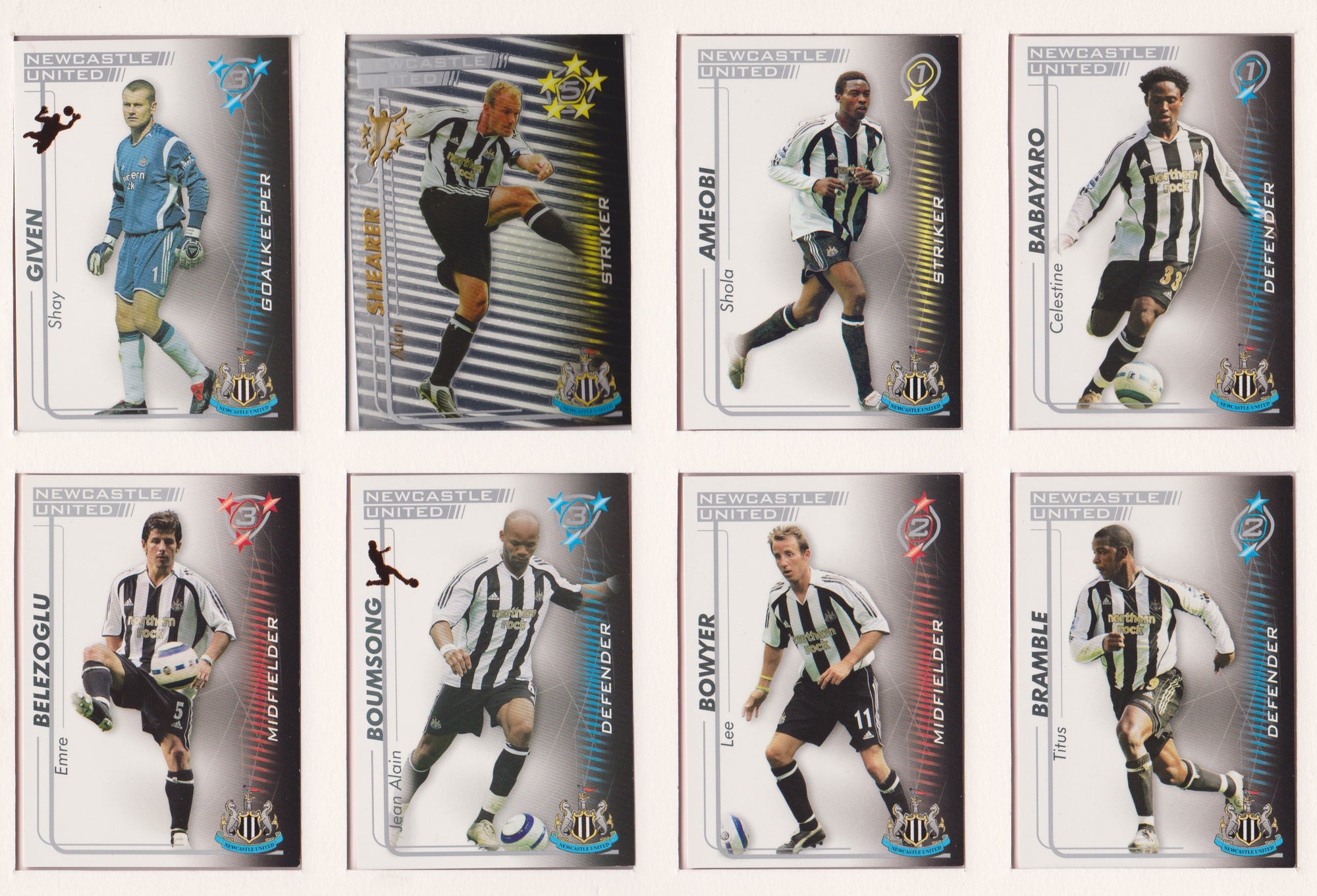 000. NEWCASTLE UNITED - KOMPLETT SETT MED SHOOT OUT PREMIER LEAGUE 2005/06