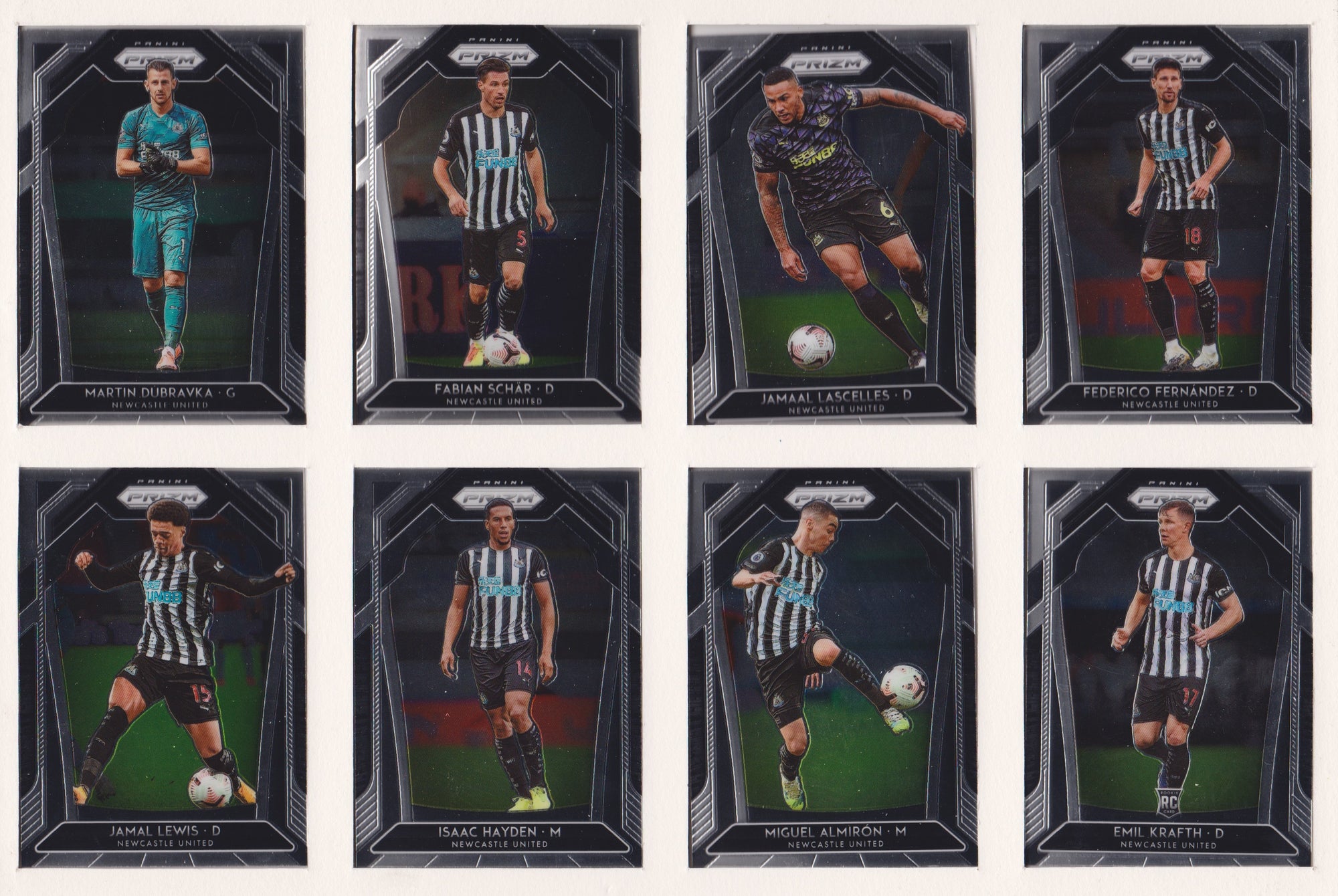 000. NEWCASTLE UNITED  - KOMPLETT SETT MED PANINI PRIZM PREMIER LEAGUE 2020/21