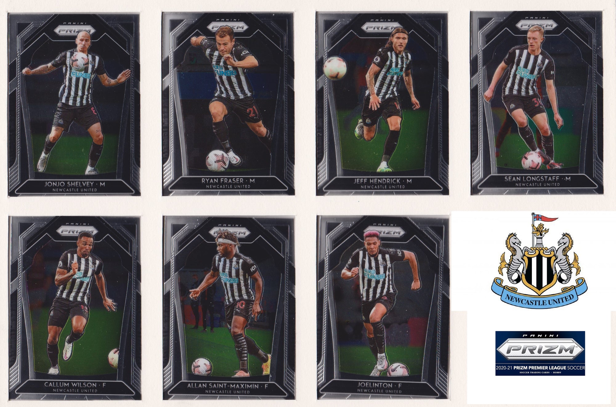 000. NEWCASTLE UNITED  - KOMPLETT SETT MED PANINI PRIZM PREMIER LEAGUE 2020/21