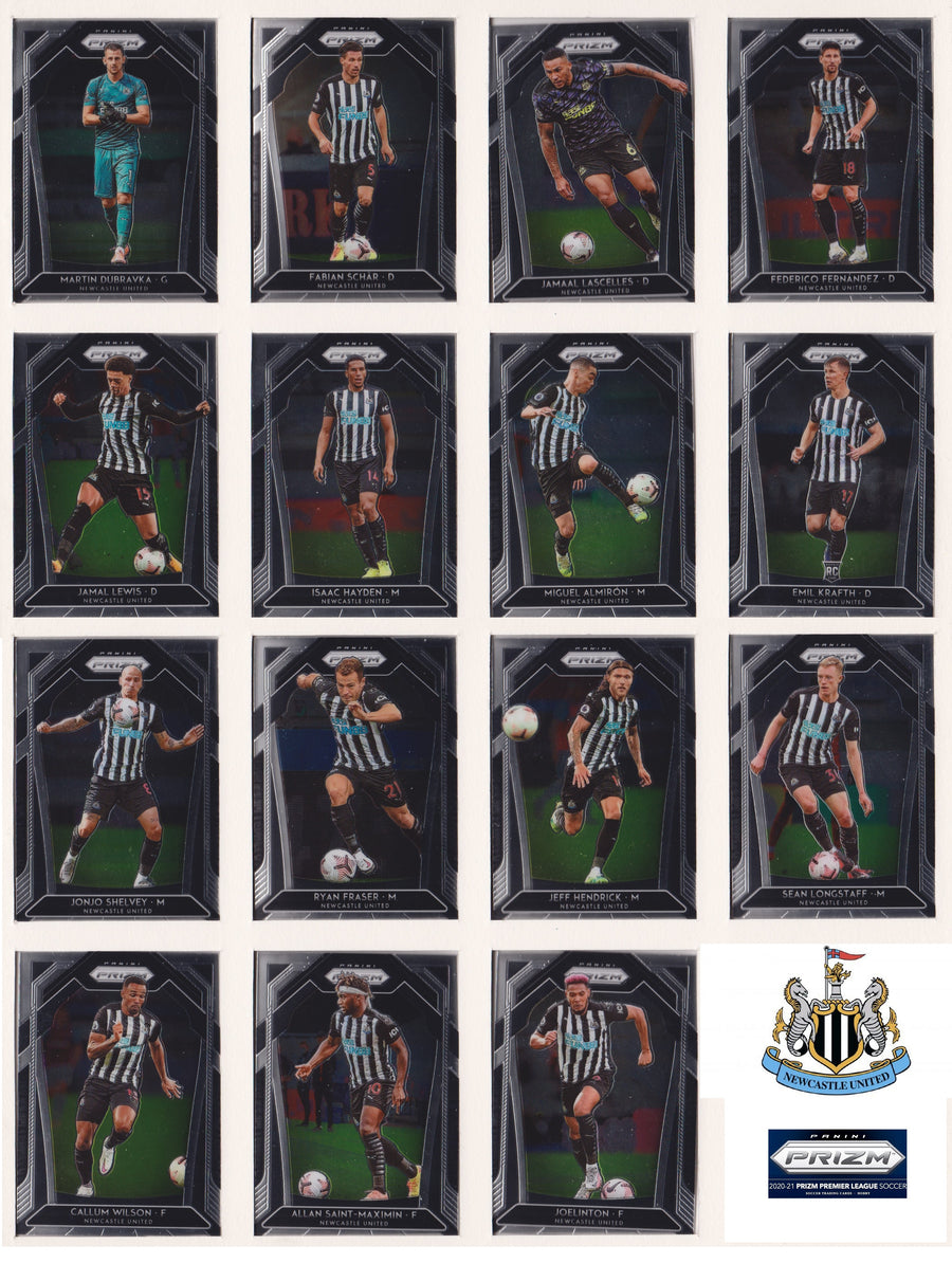 000. NEWCASTLE UNITED  - KOMPLETT SETT MED PANINI PRIZM PREMIER LEAGUE 2020/21