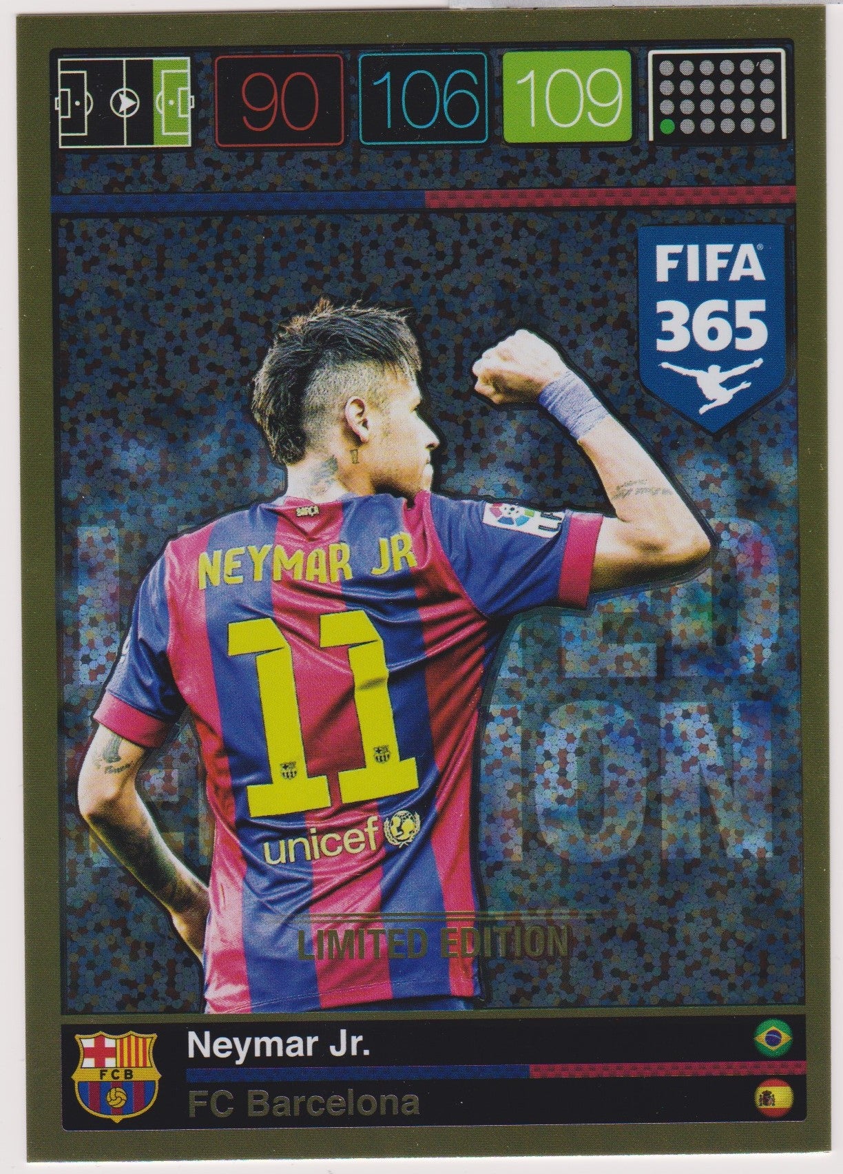 LE-2016. NEYMAR JR. - BARCELONA - LIMITED EDITION - STORFORMAT KORT