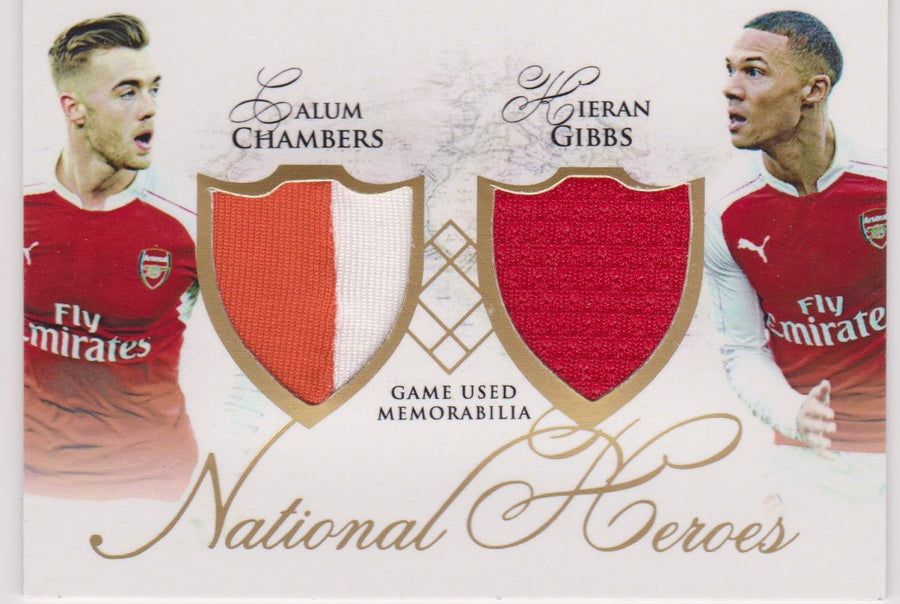 NH 002. CALUM CHAMBERS & KIERAN GIBBS - NATIONAL HEROS - FUTERA 2016 MEMORABLE - "GAME USED MEMORABILIA" #29