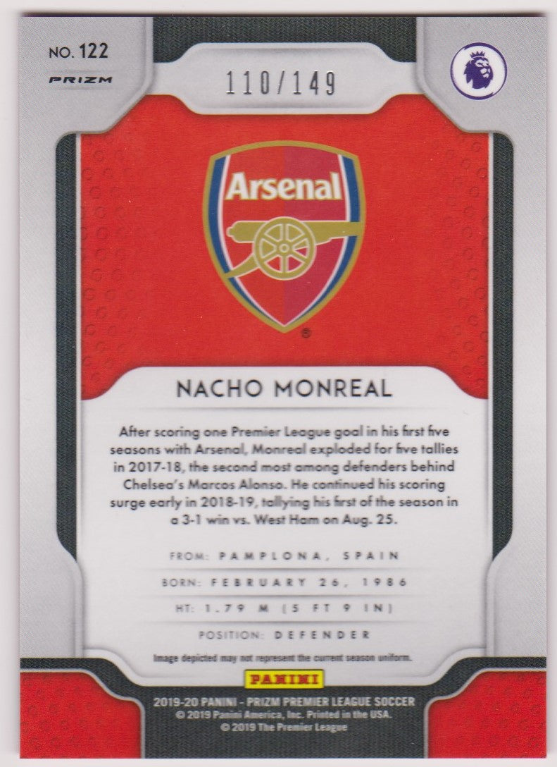 #/149-RED. 122 NACHO MONREAL - ARSENAL - CARD 110 OF 149