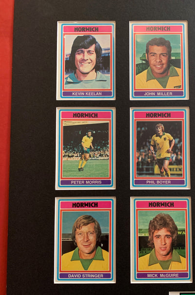 NORWICH CITY FOTBALLKORTMONTASJE FRA 1976/77 - GRAY BACKS