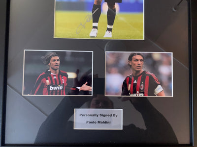 PAOLO MALDINI - SIGNERT OG INNRAMMET BILDE MED EKTEHETSBEVIS/COA