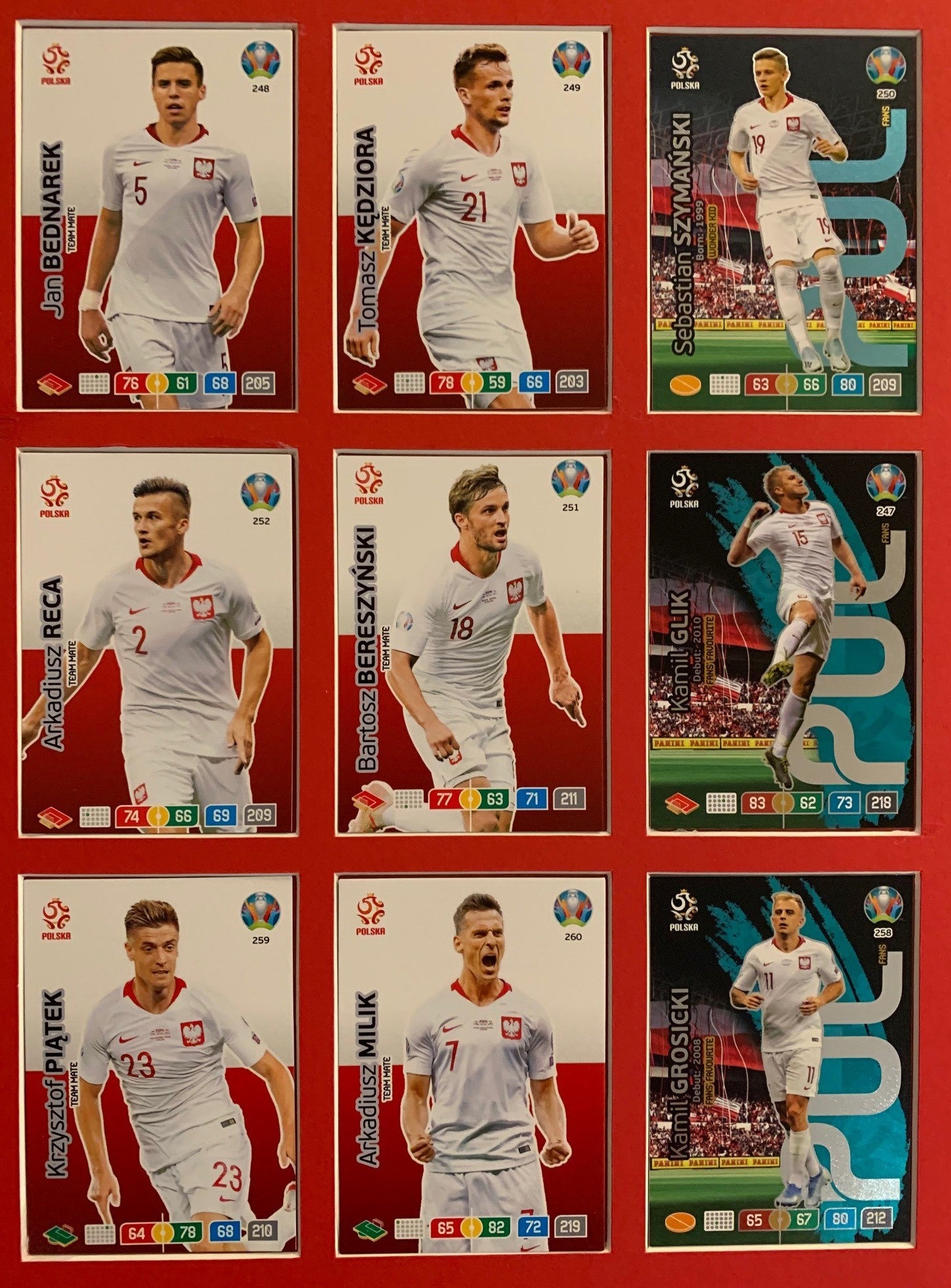 000. POLAND - KOMPLETT SETT MED 18 KORT - PANINI EURO 2020