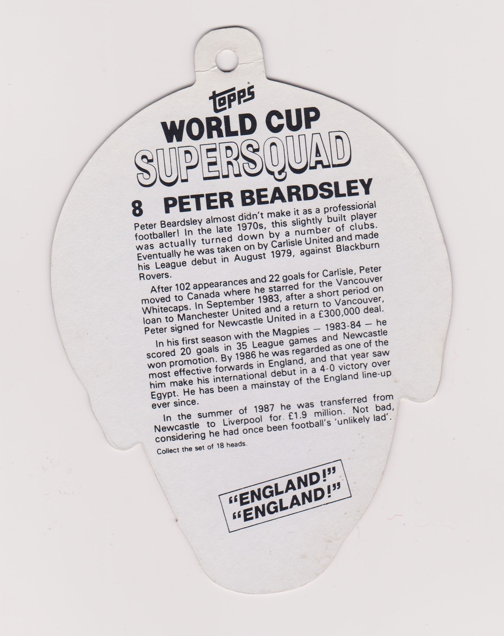 PETER BEARDSLEY - LIVERPOOL - WORLD CUP SUPERSQUAD