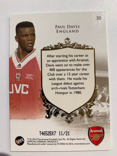 PAUL DAVIES - ARSENAL - FUTERA 2016 "THE GREATS" SILVER #21