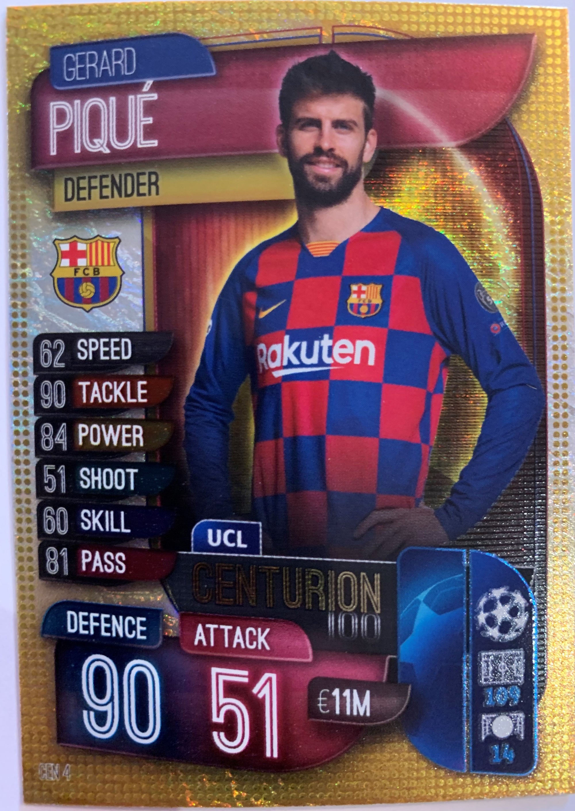 CEN4. GERARD PIQUE - FC BARCELONA - UCL CENTURIONS