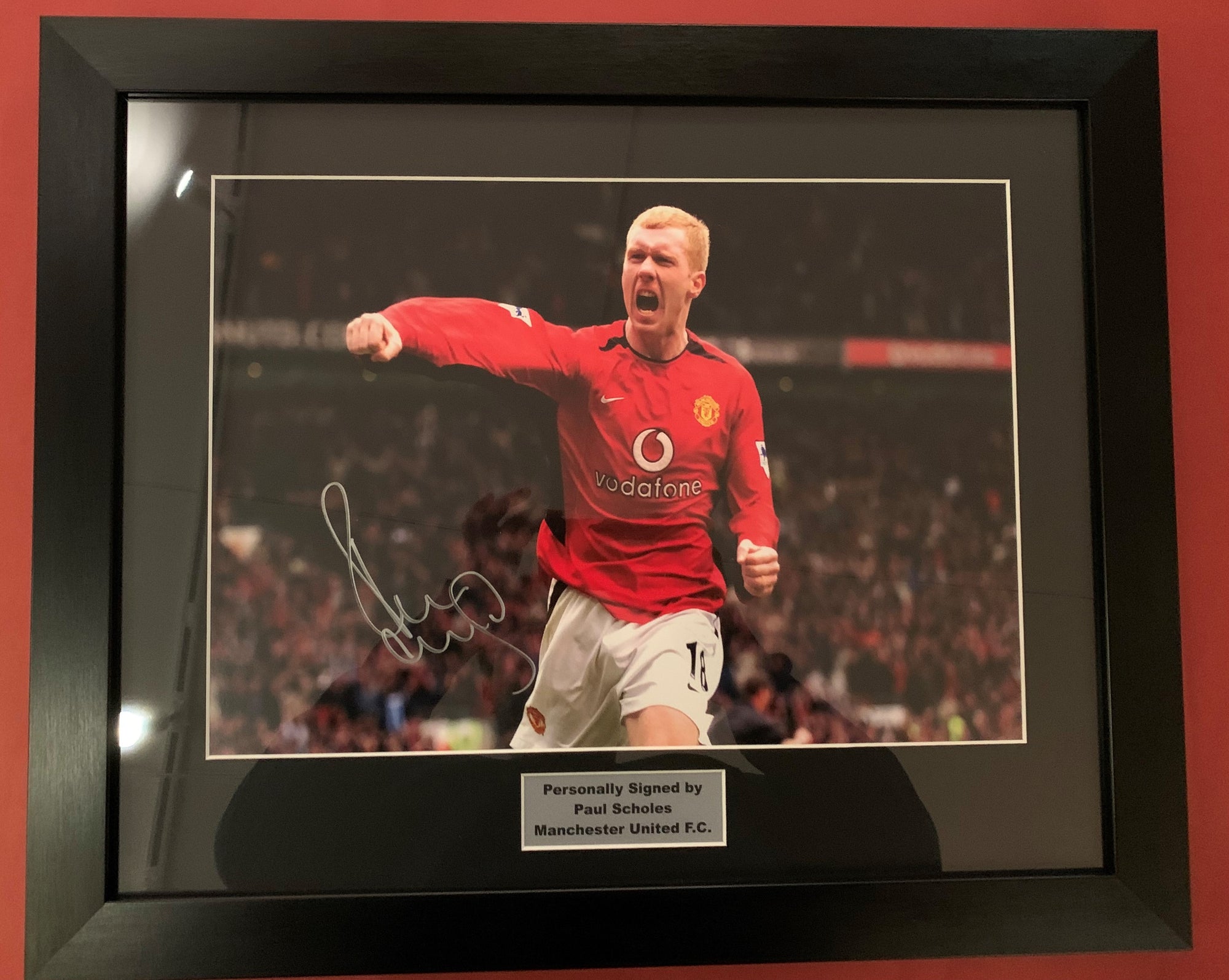PAUL SCHOLES - SIGNERT BILDE MED EKTEHETSBEVIS/COA