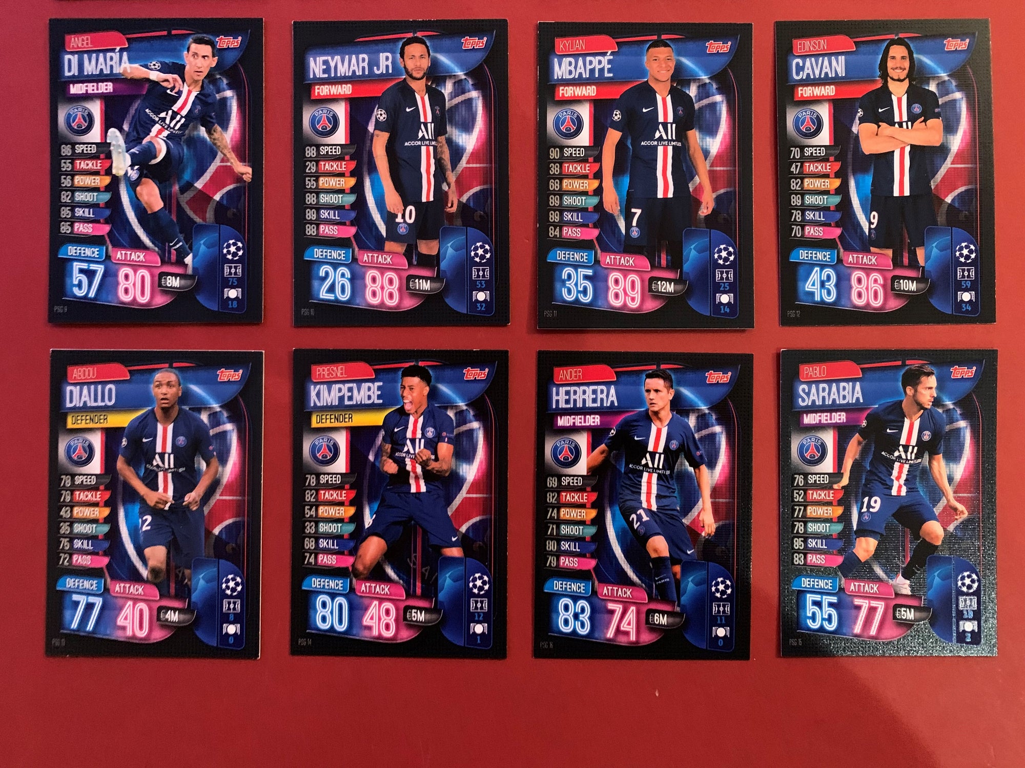 PARIS SAINT-GERMAIN - KOMPLETT SETT MED TOPPS MATCH ATTAX CHAMPIONS LEAGUE 2019/20