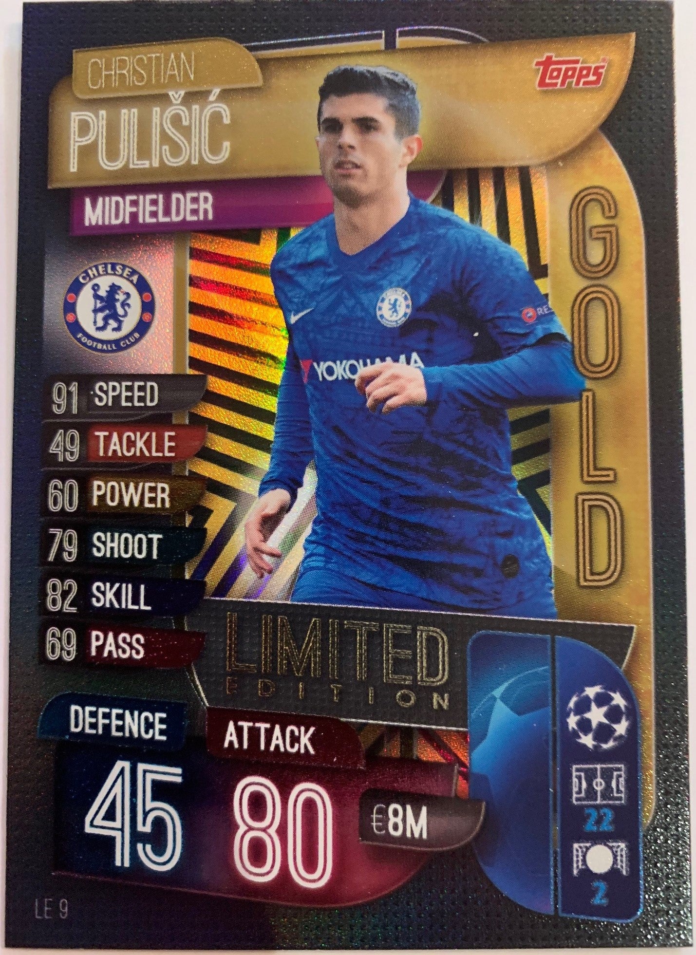 LE09. CHRISTIAN PULISIC - CHELSEA - LIMITED EDITION GOLD