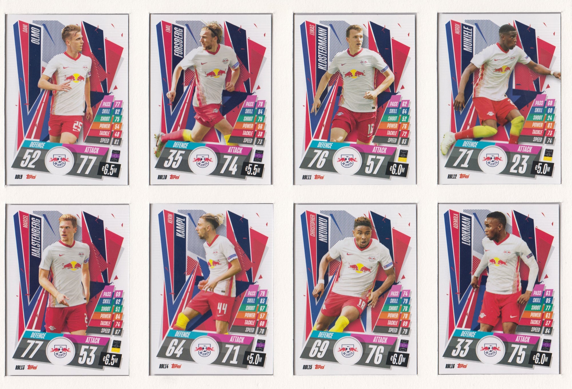 RB LEIPZIG KOMPLETT SETT MED TOPPS CHAMPIONS LEAGUE 2020/21