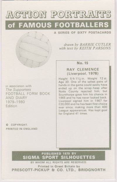 RAY CLEMENCE - LIVERPOOL - SIGMA SPORT SILHOUETTES 1979
