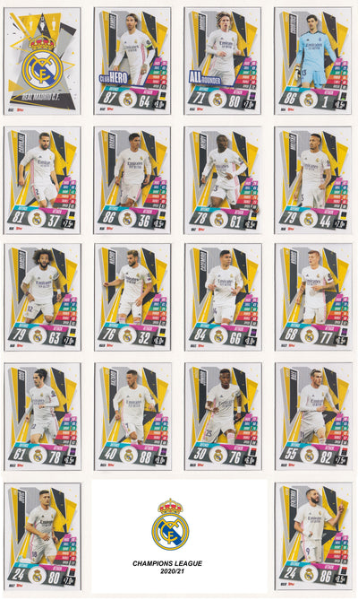 REAL MADRID KOMPLETT SETT MED TOPPS CHAMPIONS LEAGUE 2020/21