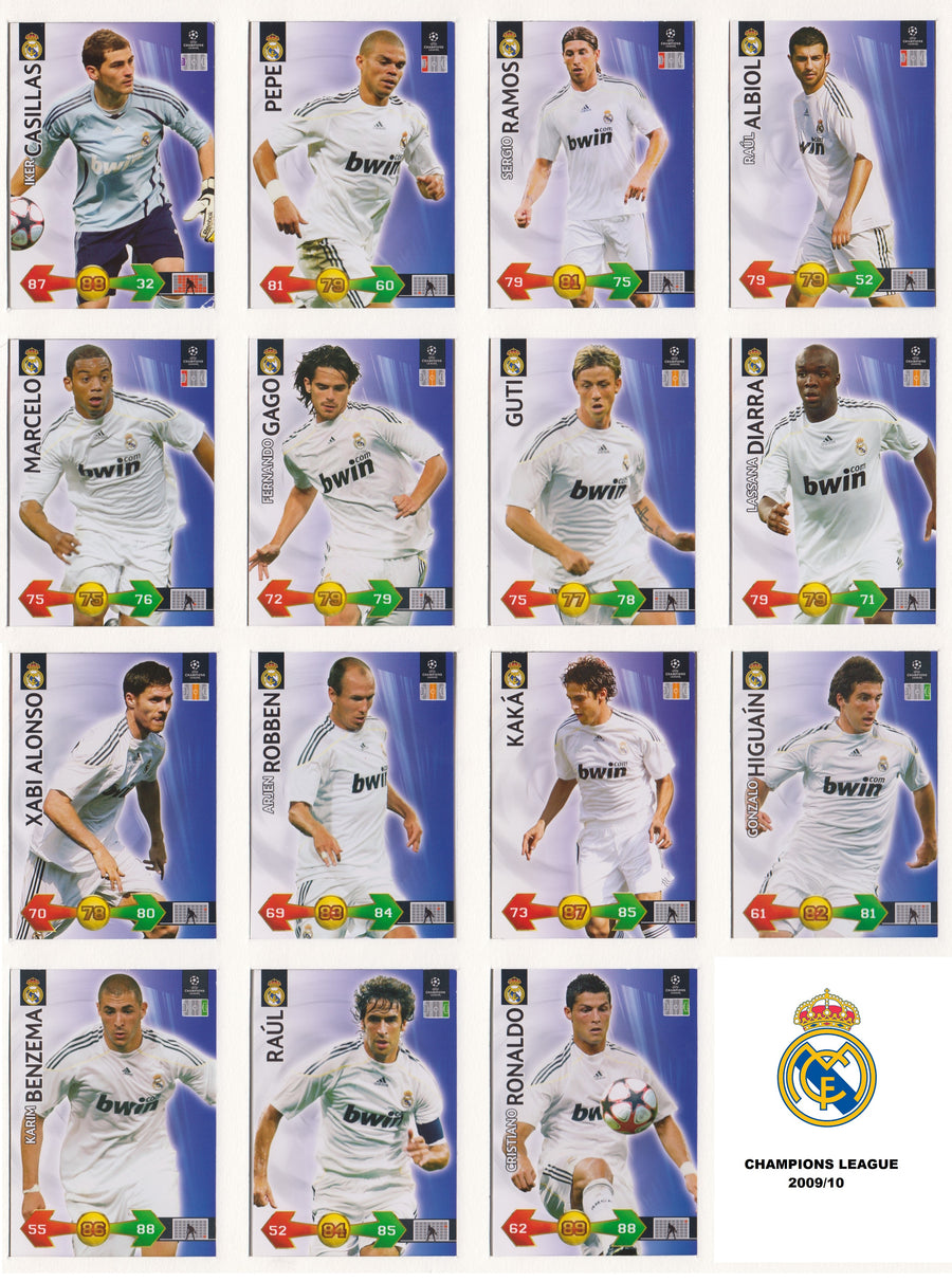 000. REAL MADRID KOMPLETT SETT "TEAM MATES" - CHAMPIONS LEAGUE 2009/10