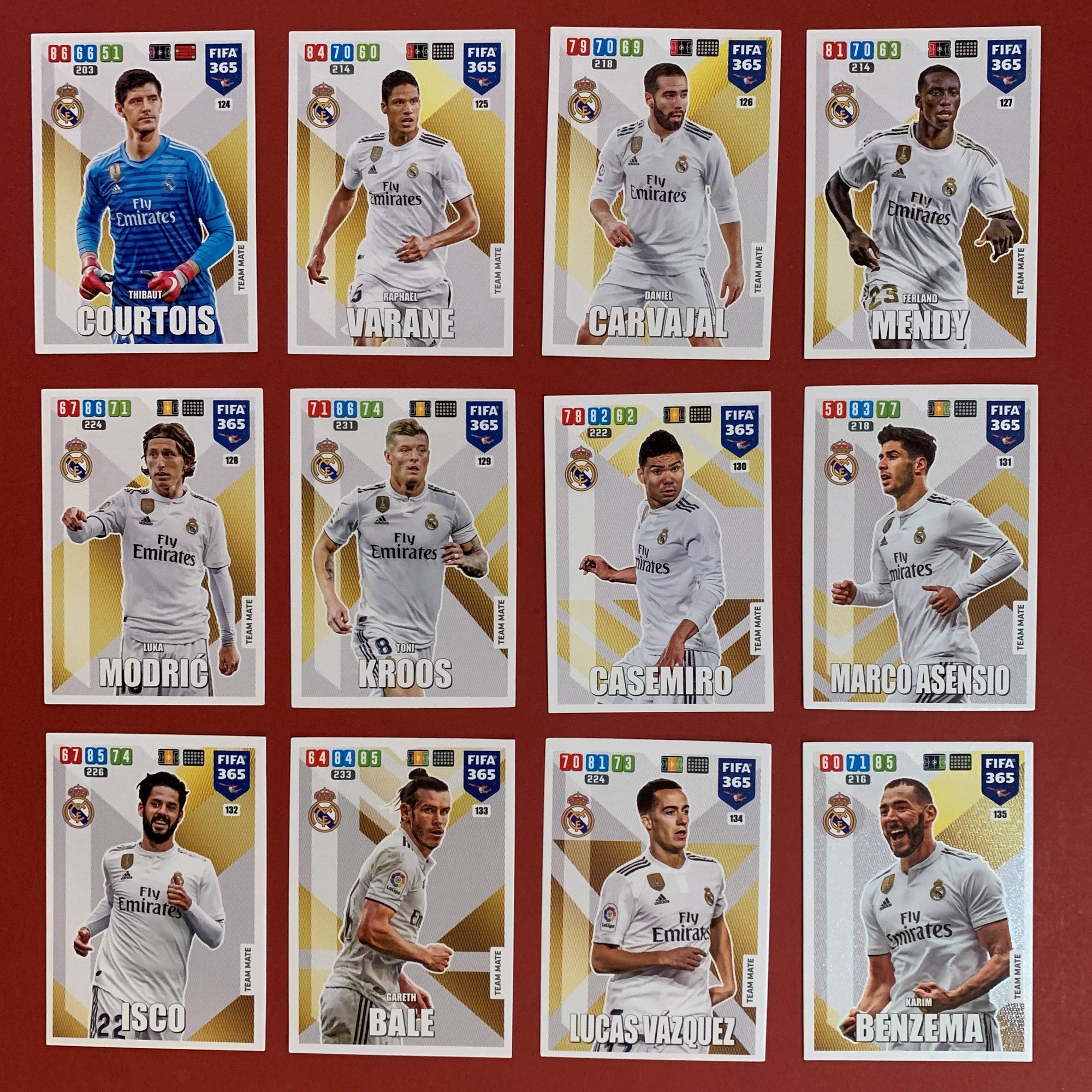 000. REAL MADRID - KOMPLETT SETT TEAM MATES PANINI FIFA 365 ADRENALYN 2020