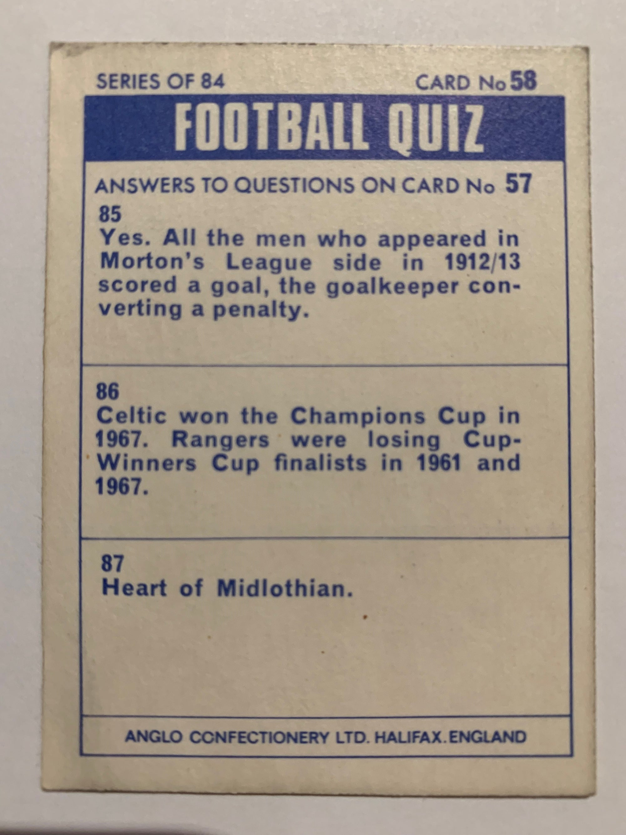 ROGER HUNT - LIVERPOOL - ANGLO CONFECTIONERY 1969
