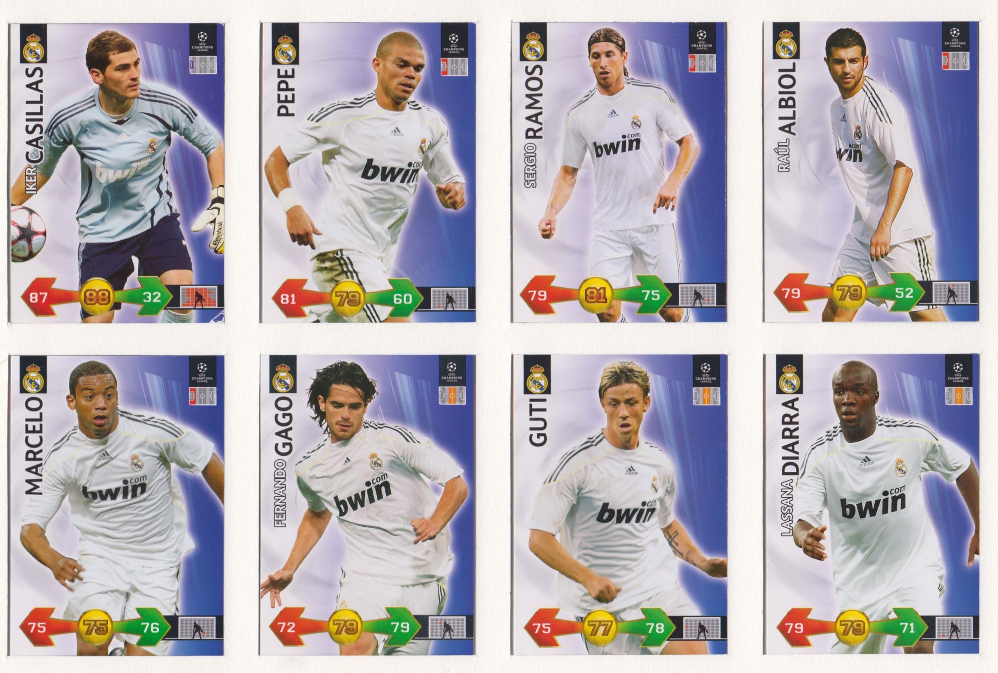 000. REAL MADRID KOMPLETT SETT "TEAM MATES" - CHAMPIONS LEAGUE 2009/10