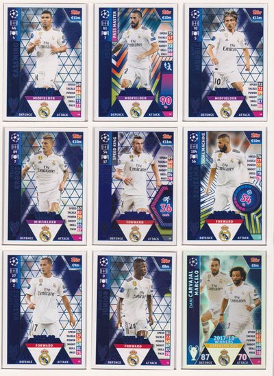 000. REAL MADRID - KOMPLETT SETT MED TOPPS MATCH ATTAX CHAMPIONS LEAGUE 2018/19