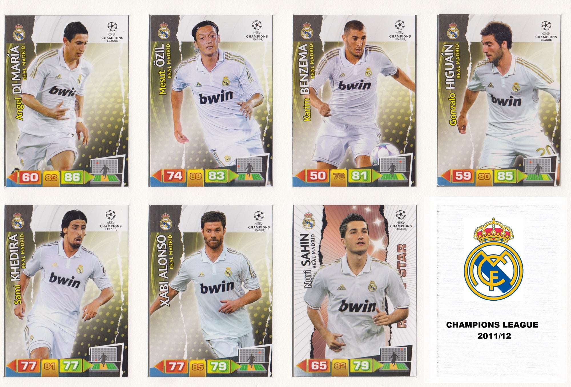 000. REAL MADRID KOMPLETT SETT - CHAMPIONS LEAGUE 2011/12