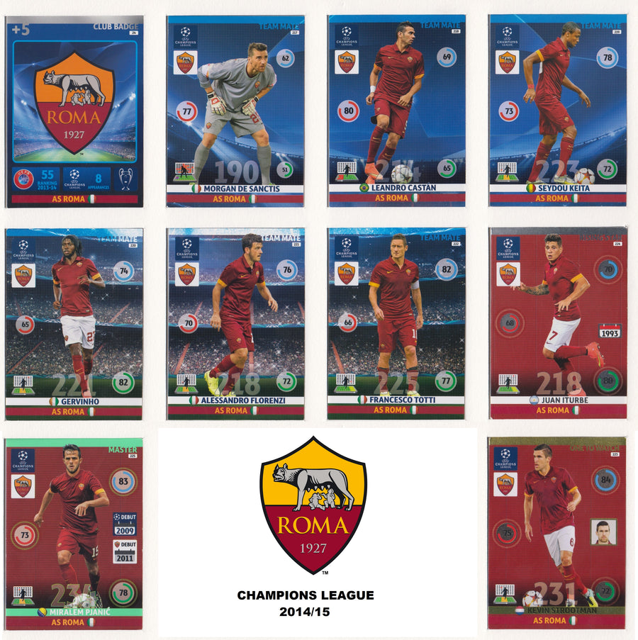 000. AS ROMA KOMPLETT SETT - CHAMPIONS LEAGUE 2014/15