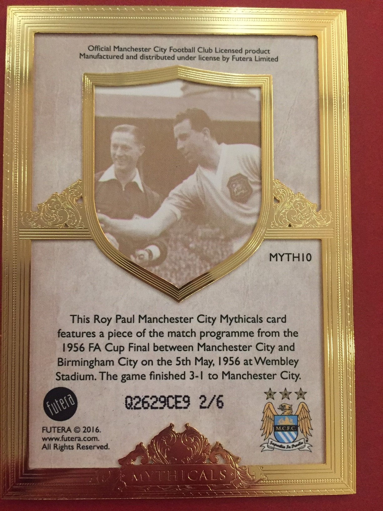 000. MYTHICAL - ROY PAUL - MANCHESTER CITY -  FUTERA MYTHICAL 2016 #6