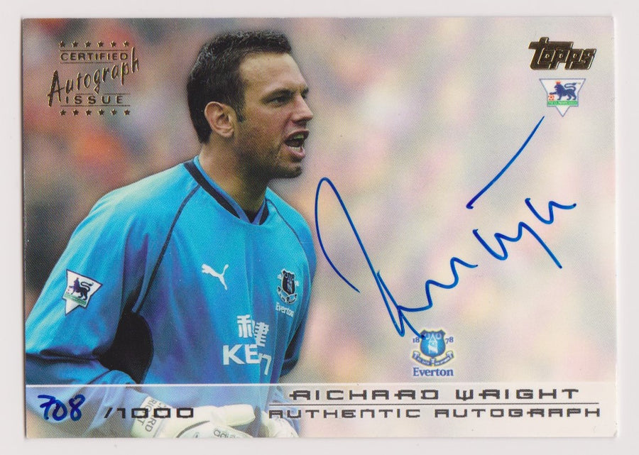 RICHARD WRIGHT - EVERTON - AUTOGRAPHED #1000