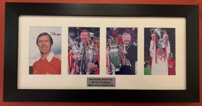 SIR ALEX FERGUSON - SIGNERT BILDE /FOTOMONTASJE - MED EKTEHETSGARANTI/COA